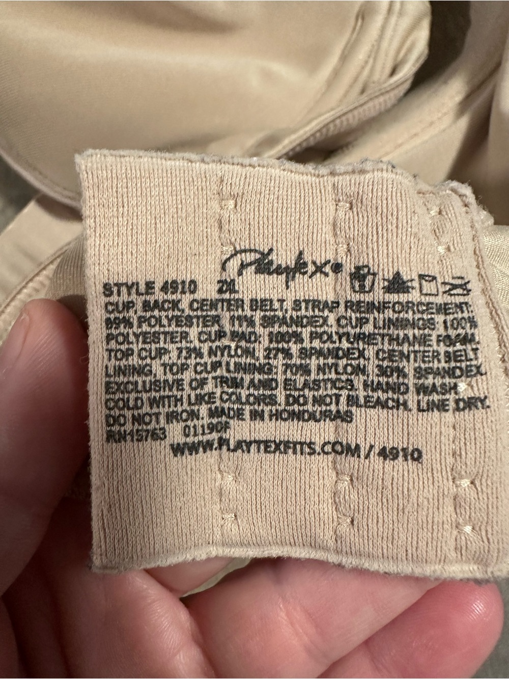 Playtex Nude Underwire Bra 2XL - Picture 4 of 4